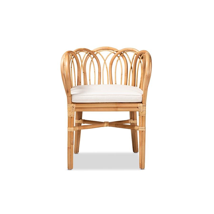 bali &amp; pari Melody Modern and Contemporary Natural Finished Rattan Dining Chair - Ethereal Company