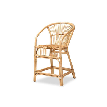 bali &amp; pari Murai Modern Bohemian Natural Brown Rattan Counter Stool - Ethereal Company