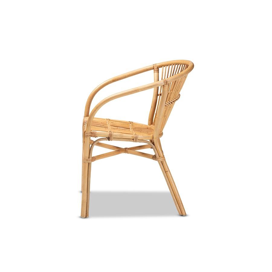 bali &amp; pari Murai Modern Bohemian Natural Brown Rattan Dining Chair - Ethereal Company