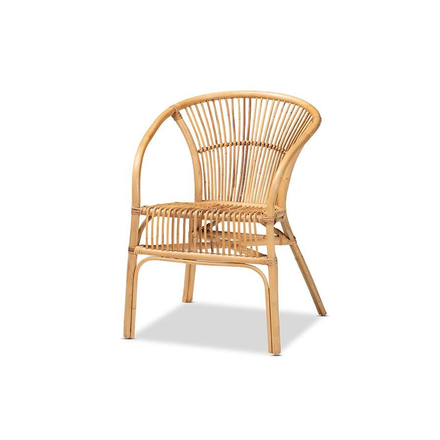 bali &amp; pari Murai Modern Bohemian Natural Brown Rattan Dining Chair - Ethereal Company