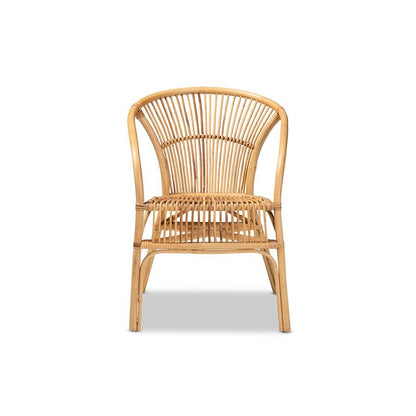 bali &amp; pari Murai Modern Bohemian Natural Brown Rattan Dining Chair - Ethereal Company