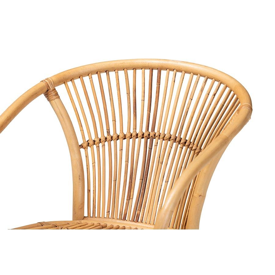 bali &amp; pari Murai Modern Bohemian Natural Brown Rattan Dining Chair - Ethereal Company