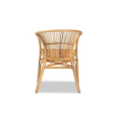 bali &amp; pari Murai Modern Bohemian Natural Brown Rattan Dining Chair - Ethereal Company