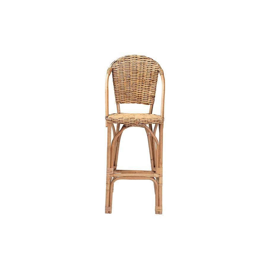 bali &amp; pari Neola Modern Bohemian Natural Rattan Bar Stool - Ethereal Company