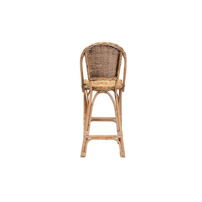 bali &amp; pari Neola Modern Bohemian Natural Rattan Bar Stool - Ethereal Company