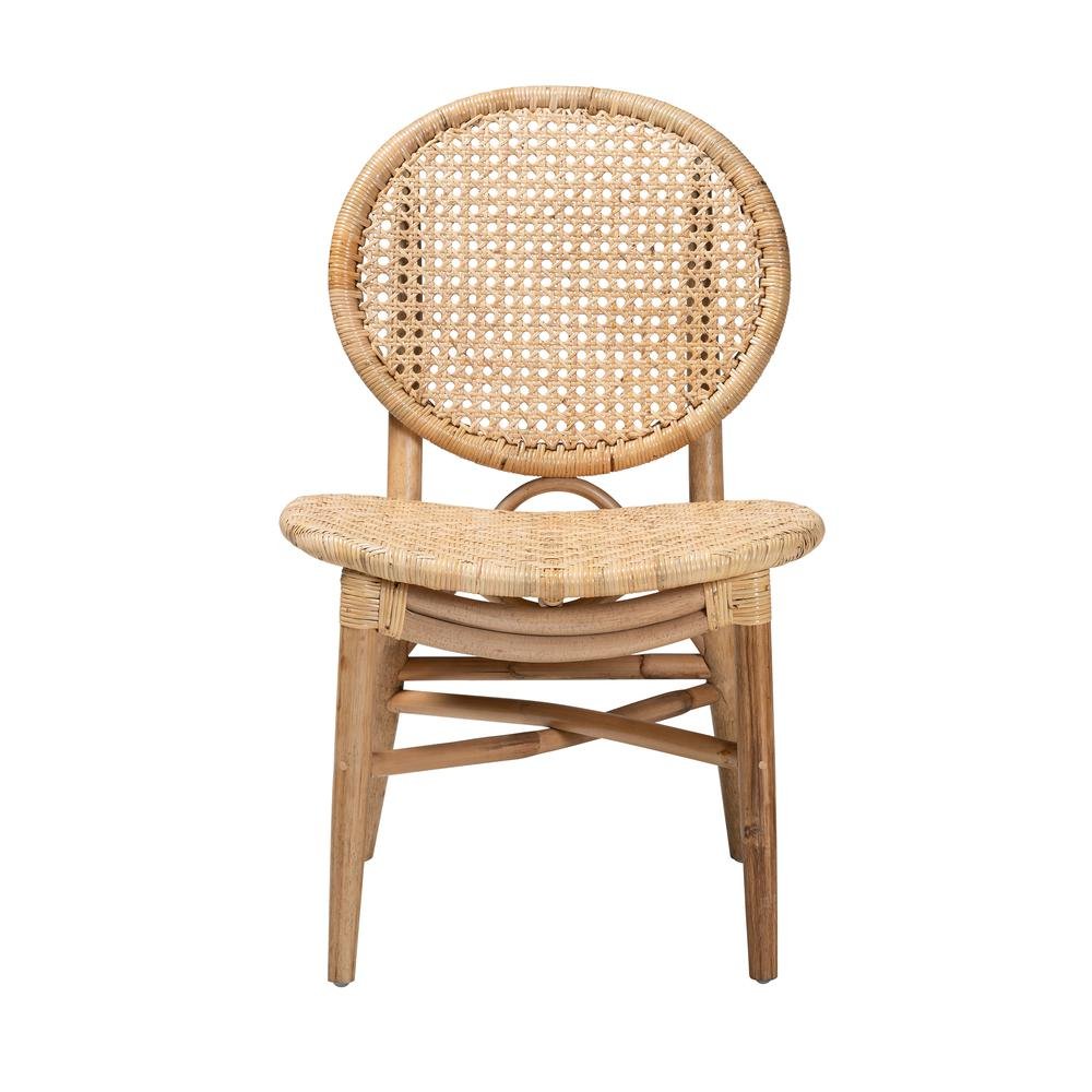 bali &amp; pari Osaka Modern Bohemian Natural Brown Rattan Dining Chair - Ethereal Company