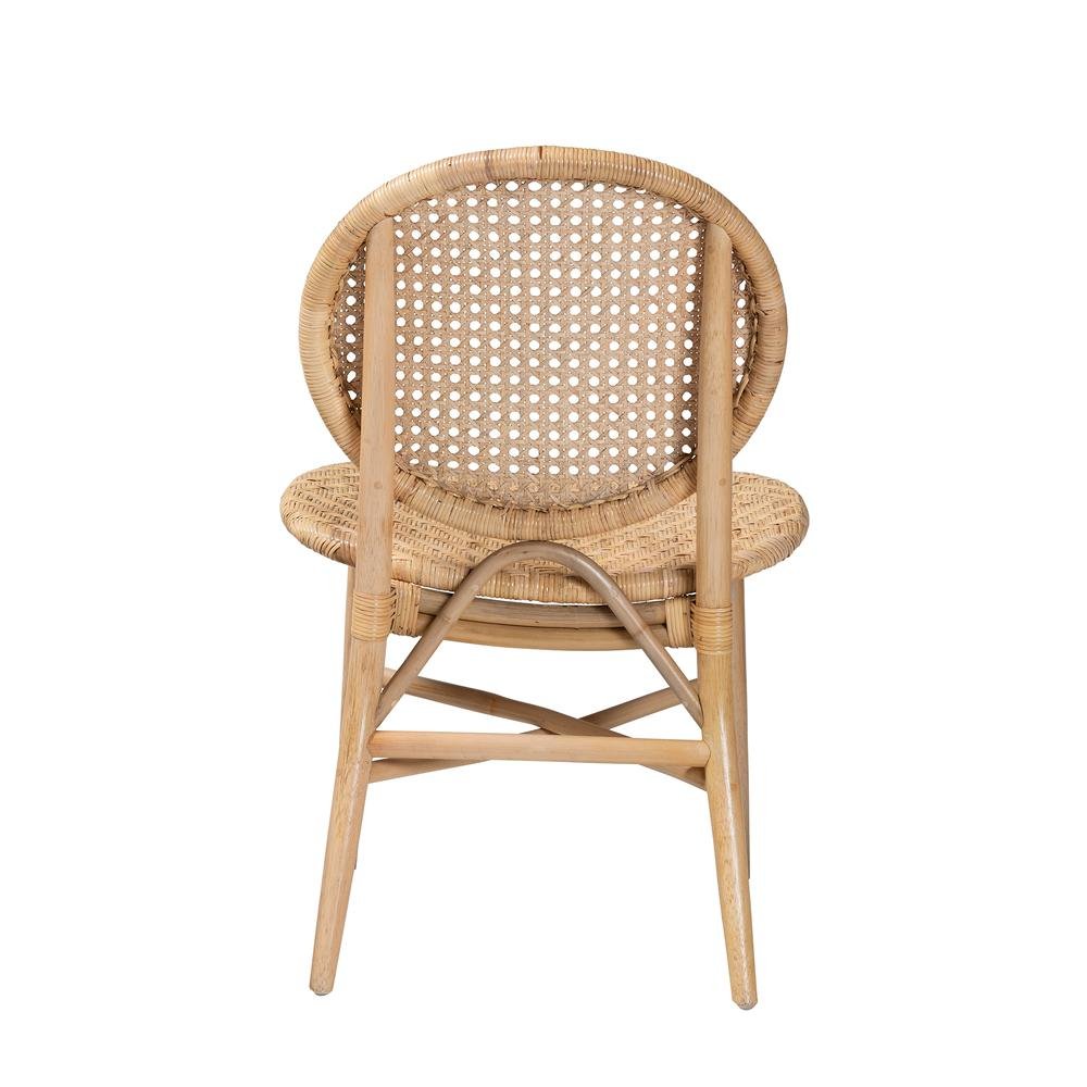 bali &amp; pari Osaka Modern Bohemian Natural Brown Rattan Dining Chair - Ethereal Company