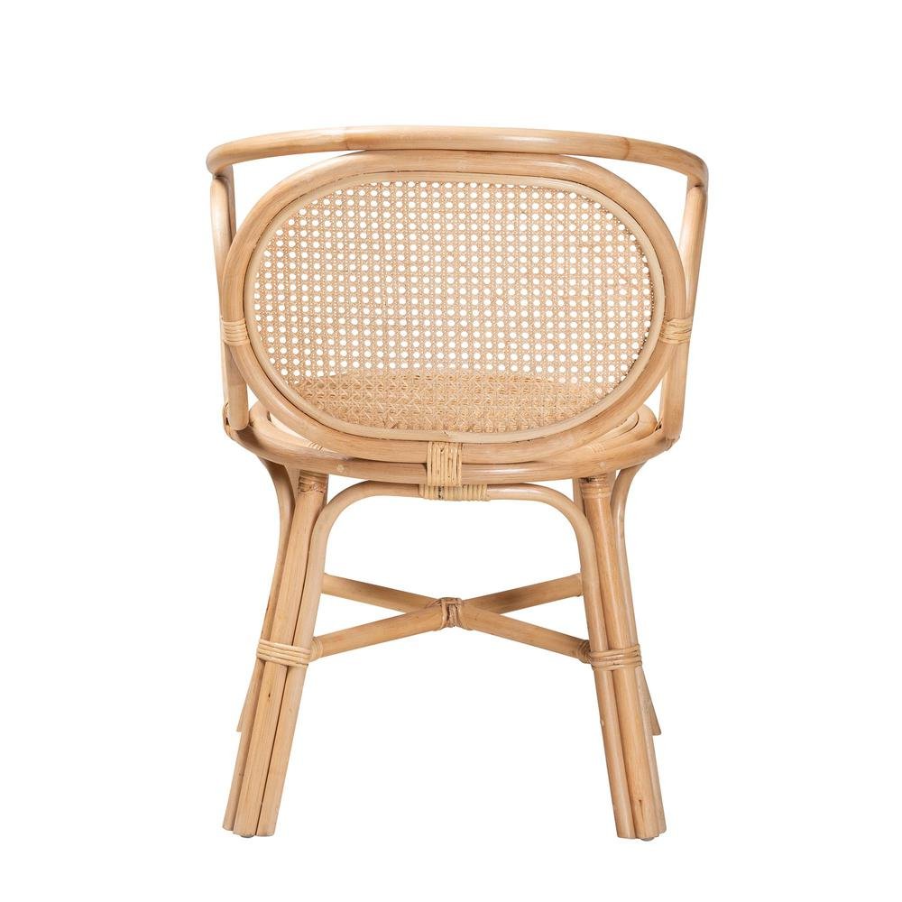 bali &amp; pari Palesa Modern Bohemian Natural Brown Rattan Dining Chair - Ethereal Company