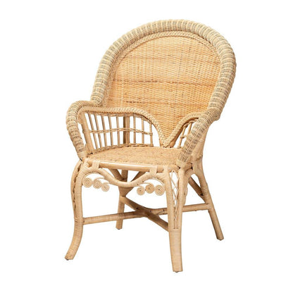 bali &amp; pari Ratu Modern Bohemian Natural Brown Rattan Accent Chair - Ethereal Company