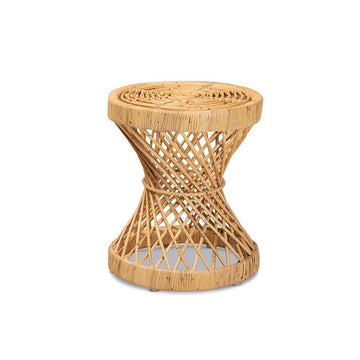 bali &amp; pari Seville Modern and Contemporary Natural Finished Rattan End Table - Ethereal Company