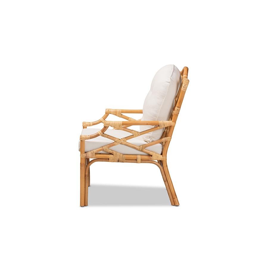 bali &amp; pari Sonia Modern and Contemporary Natural Finished Rattan Armchair - Ethereal Company