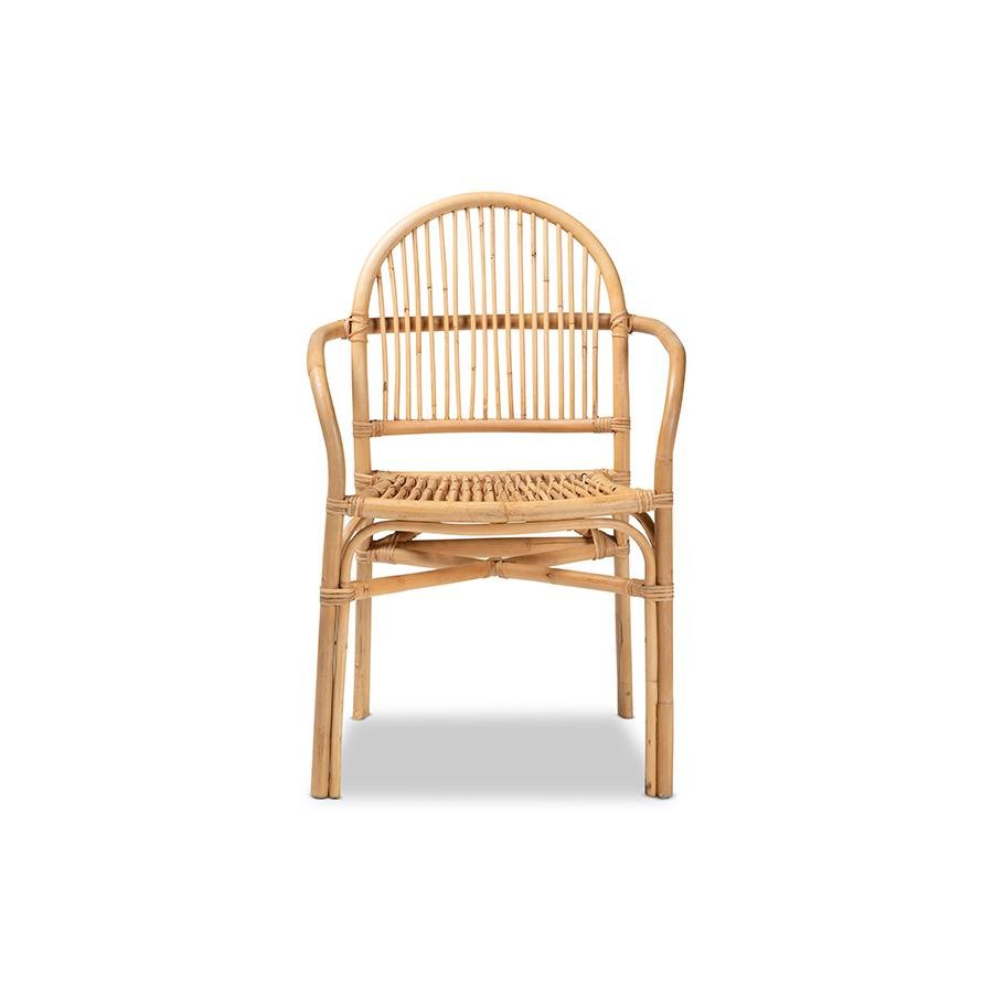 bali &amp; pari Tugera Modern Bohemian Natural Brown Rattan Dining Chair - Ethereal Company