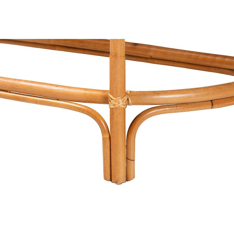 bali &amp; pari Wakana Modern Bohemian Natural Brown Rattan Console Table - Ethereal Company