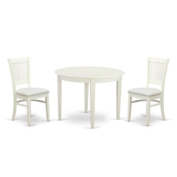 Beverly Dining Table/ 2 Dining Chairs - White - Ethereal Company