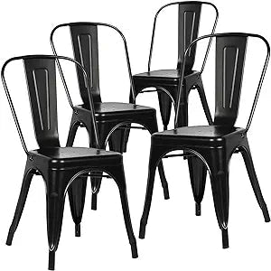 Bristow Armless Chair, Antique Black Finish, 4 Pack - Ethereal Company