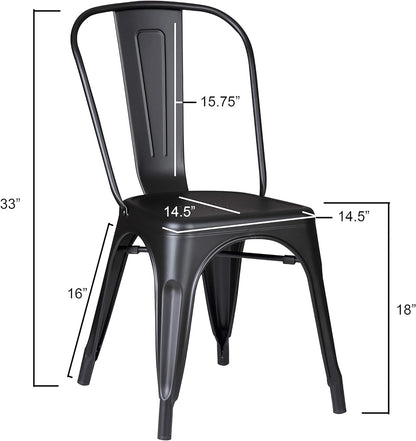 Bristow Armless Chair, Matte Black, 2 Pack - Ethereal Company