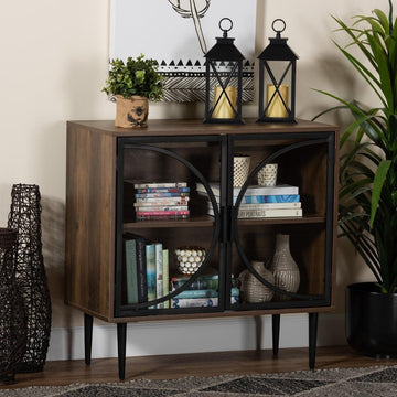 Carter SideBoard - Walnut Brown Finished Wood &amp; Black Metal - Ethereal Company