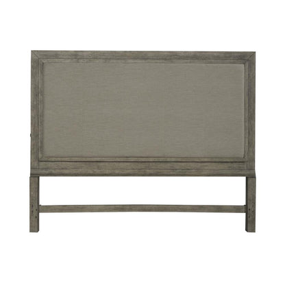 Celestia Queen Upholstered Panel HB w/ Lights Contemporary Brown - Ethereal Company
