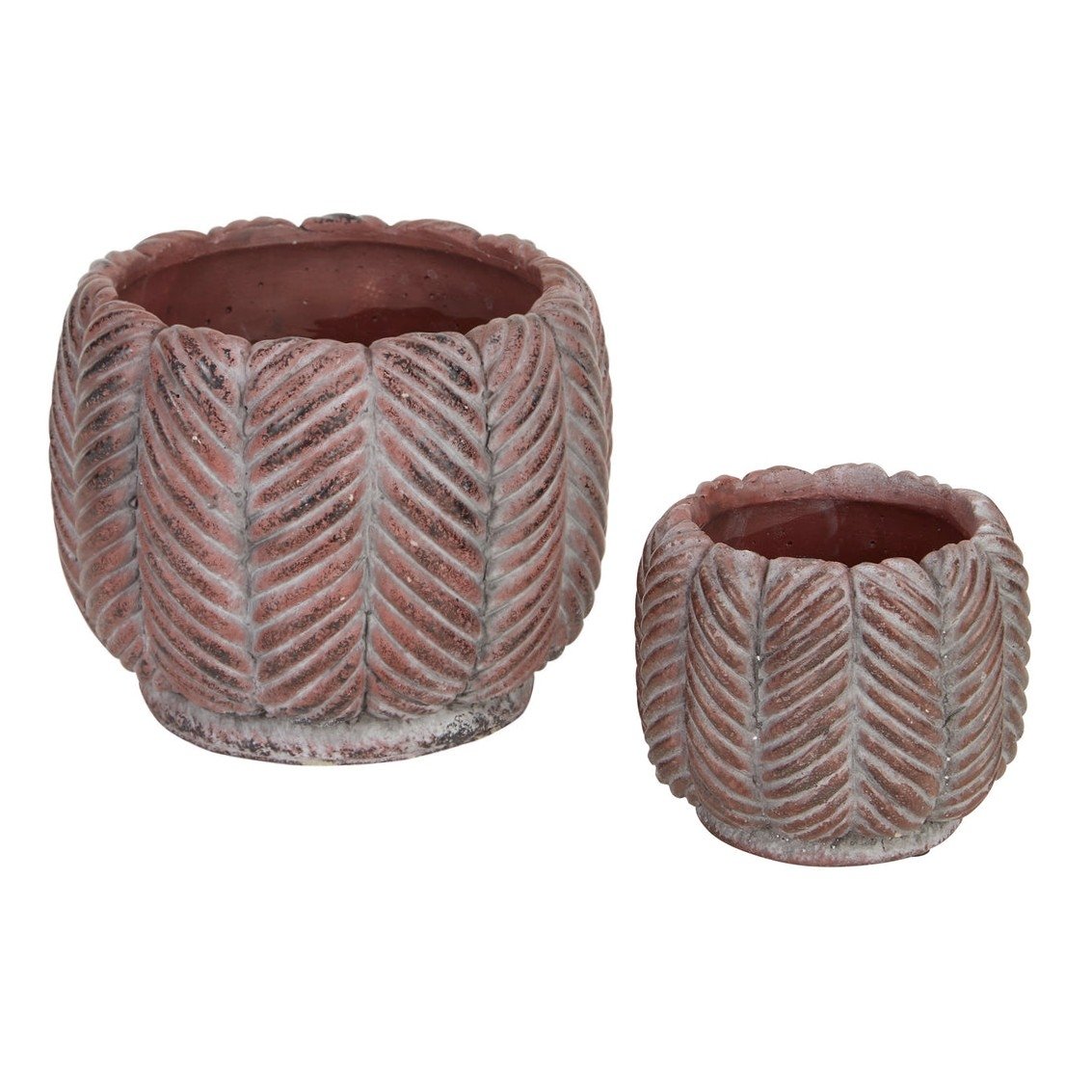 Cement Flower Pot Set - Deco Leaf - Ethereal Company