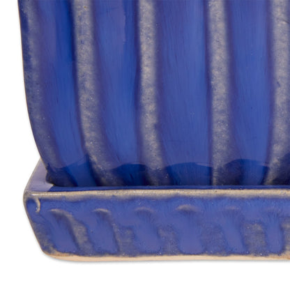 Ceramic Mini Planter Set - Blue Square - Ethereal Company