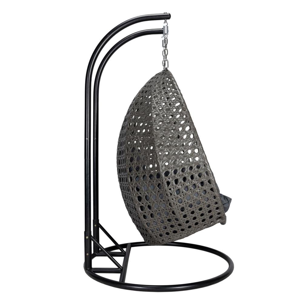 Charcoal Wicker Hanging 2 person Egg Swing Chair - Ethereal Company