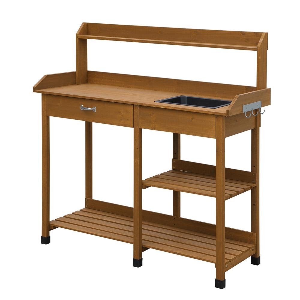 Chinese Fir Wood Deluxe Potting Bench - Ethereal Company