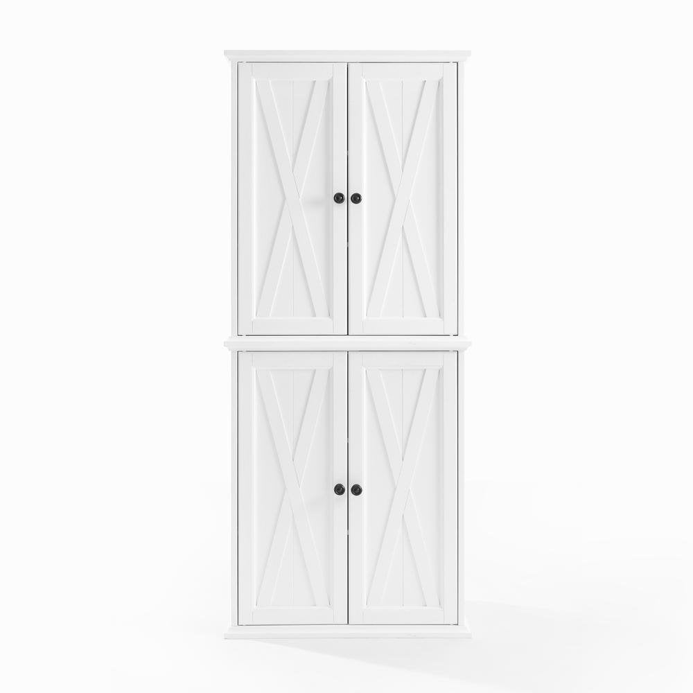 Clifton Tall Pantry Distressed White - 2 Stackable Pantries - Ethereal Company