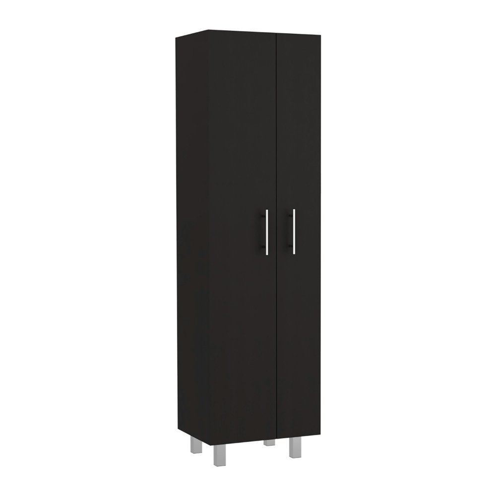 Copenhague Closet Pantry, Five Shelves, Double Door Cabinet, Black Finish - Ethereal Company