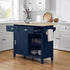 Cora Drop Leaf Kitchen Island Navy/Natural - Ethereal Company