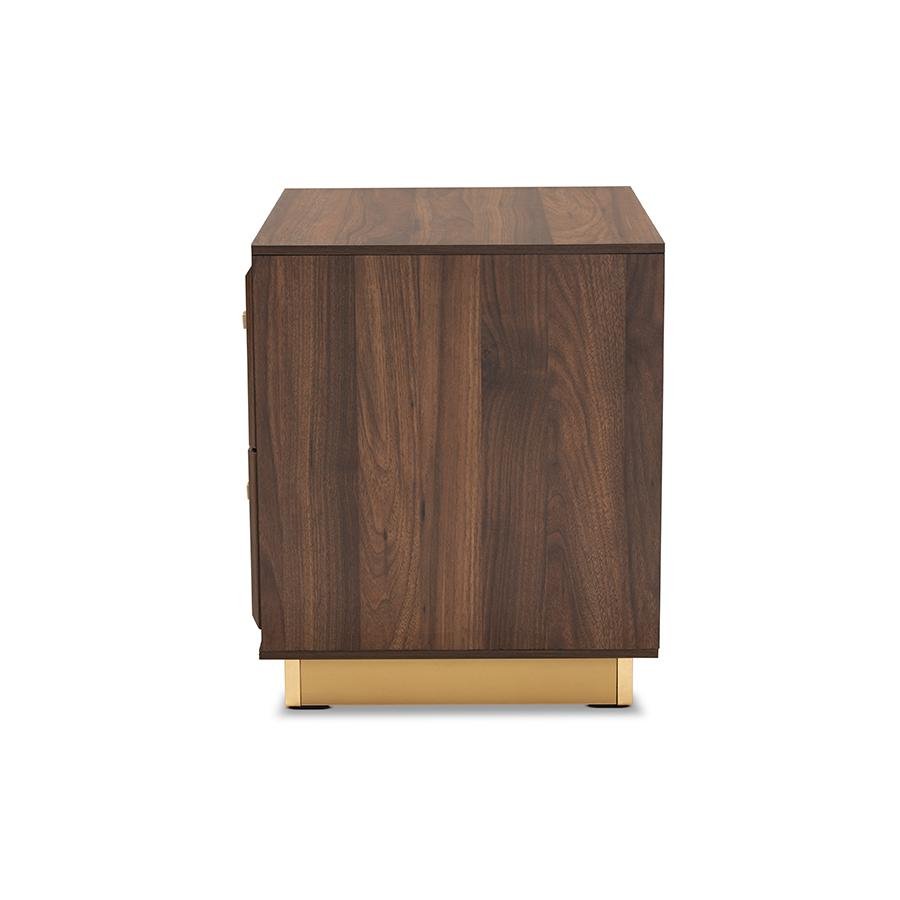Cormac Nightstand - Walnut/Gold Metal - Ethereal Company