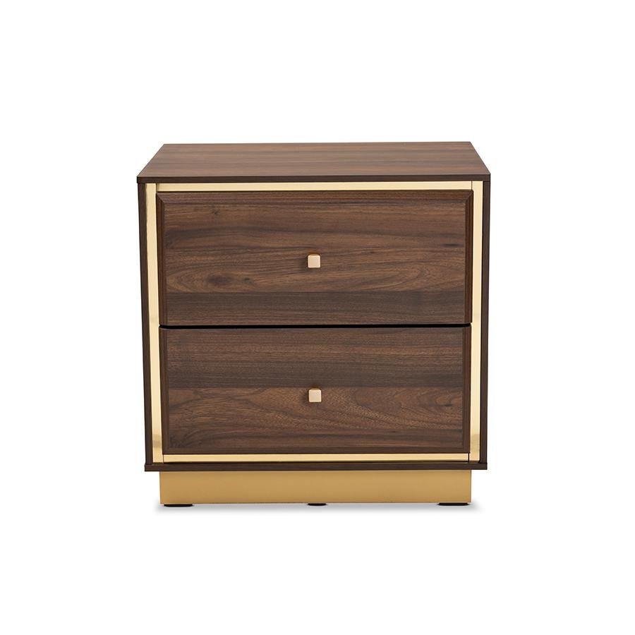Cormac Nightstand - Walnut/Gold Metal - Ethereal Company