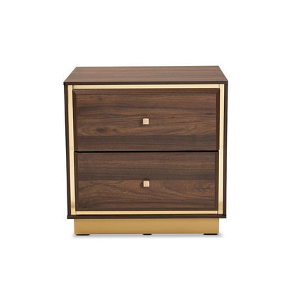Cormac Nightstand - Walnut/Gold Metal - Ethereal Company