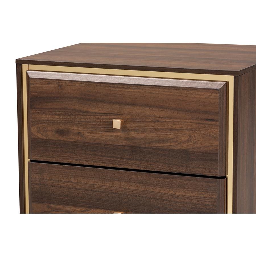 Cormac Nightstand - Walnut/Gold Metal - Ethereal Company