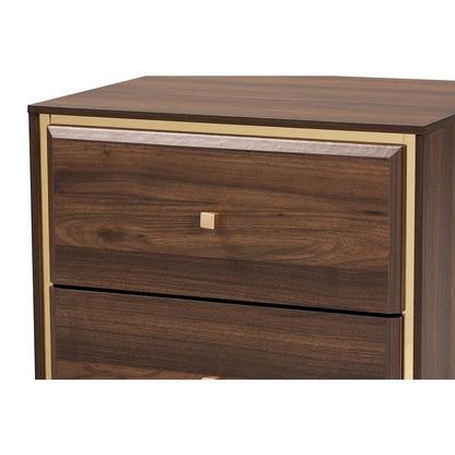Cormac Nightstand - Walnut/Gold Metal - Ethereal Company