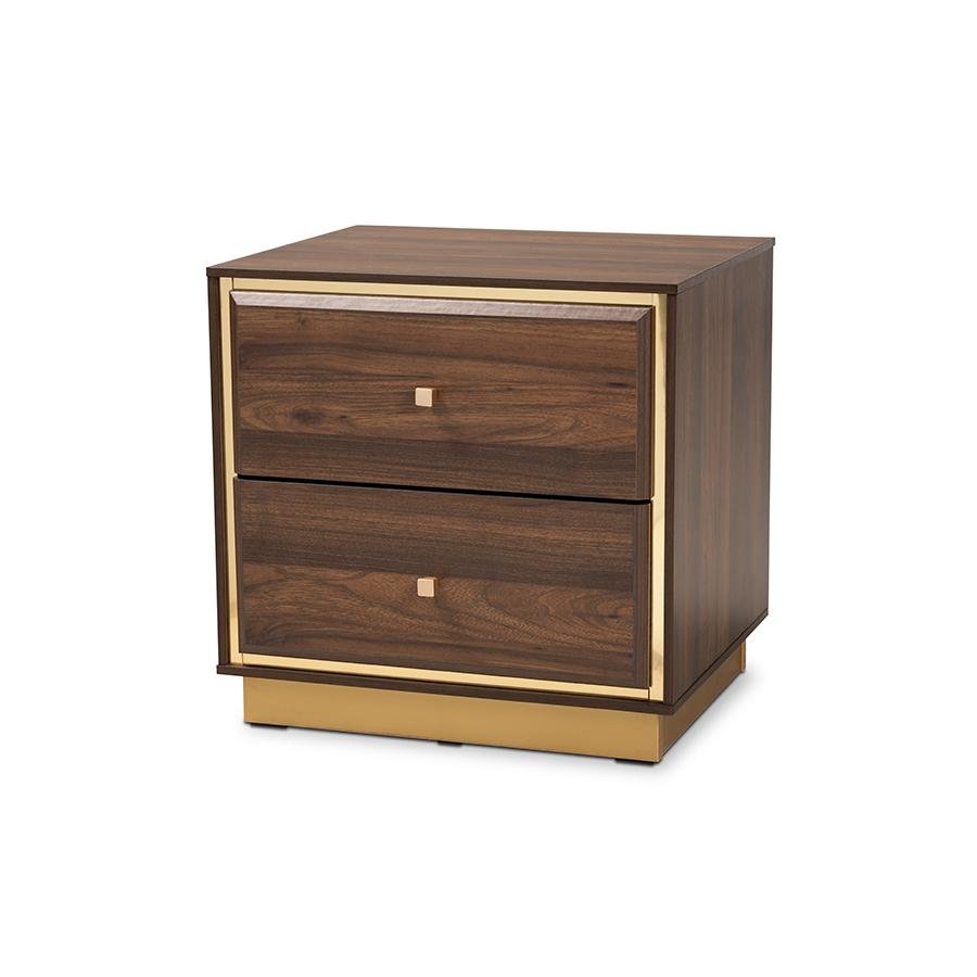 Cormac Nightstand - Walnut/Gold Metal - Ethereal Company