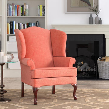 Crawford Coral Wing Back Chair - Ethereal Company
