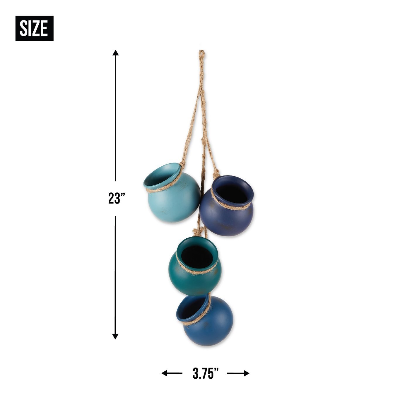 Dangling Pots Decor in Blue Tones - Ethereal Company