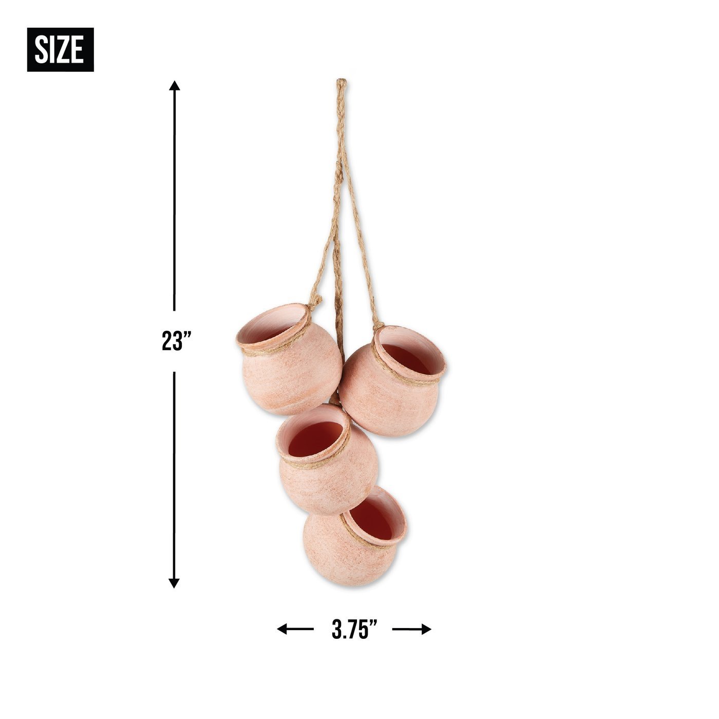 Dangling Pots Decor in Whitewashed Terra Cotta - Ethereal Company