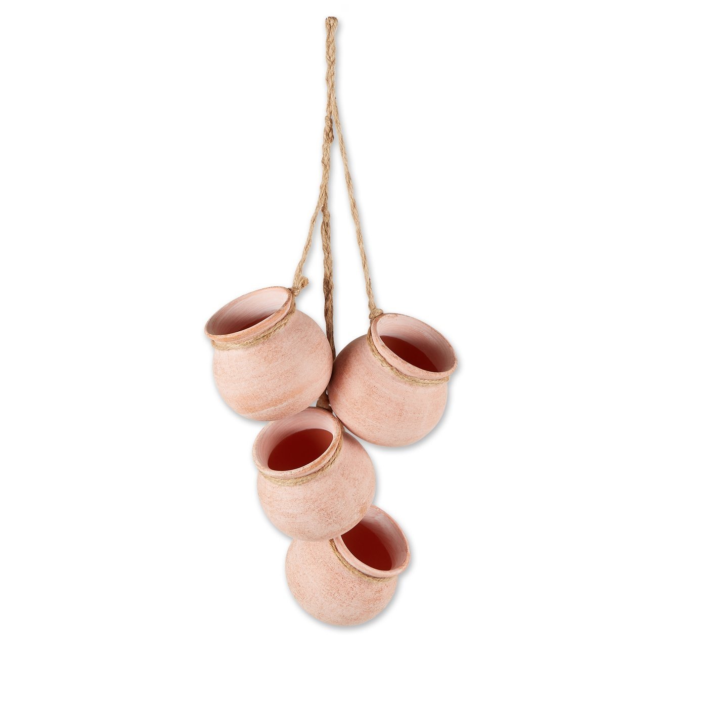 Dangling Pots Decor in Whitewashed Terra Cotta - Ethereal Company