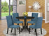 Dark Blue Linen Fabric Dining Chairs (Set of 2) - Ethereal Company