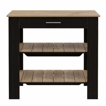 Delos 40 Kitchen Island, Two Shelves, One Drawer, Four Legs - Ethereal Company
