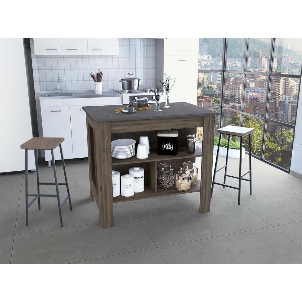 Delos Kitchen Island Dark Brown - Onix - Ethereal Company