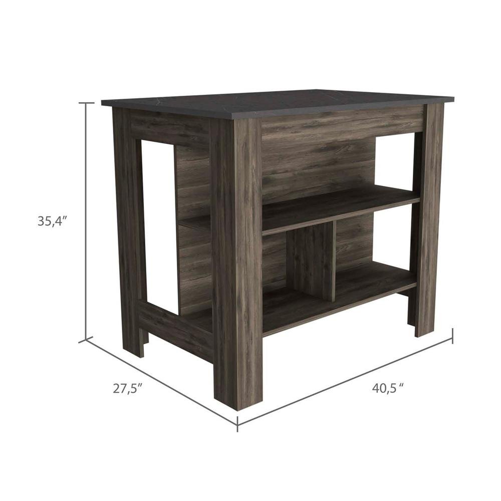 Delos Kitchen Island Dark Brown - Onix - Ethereal Company