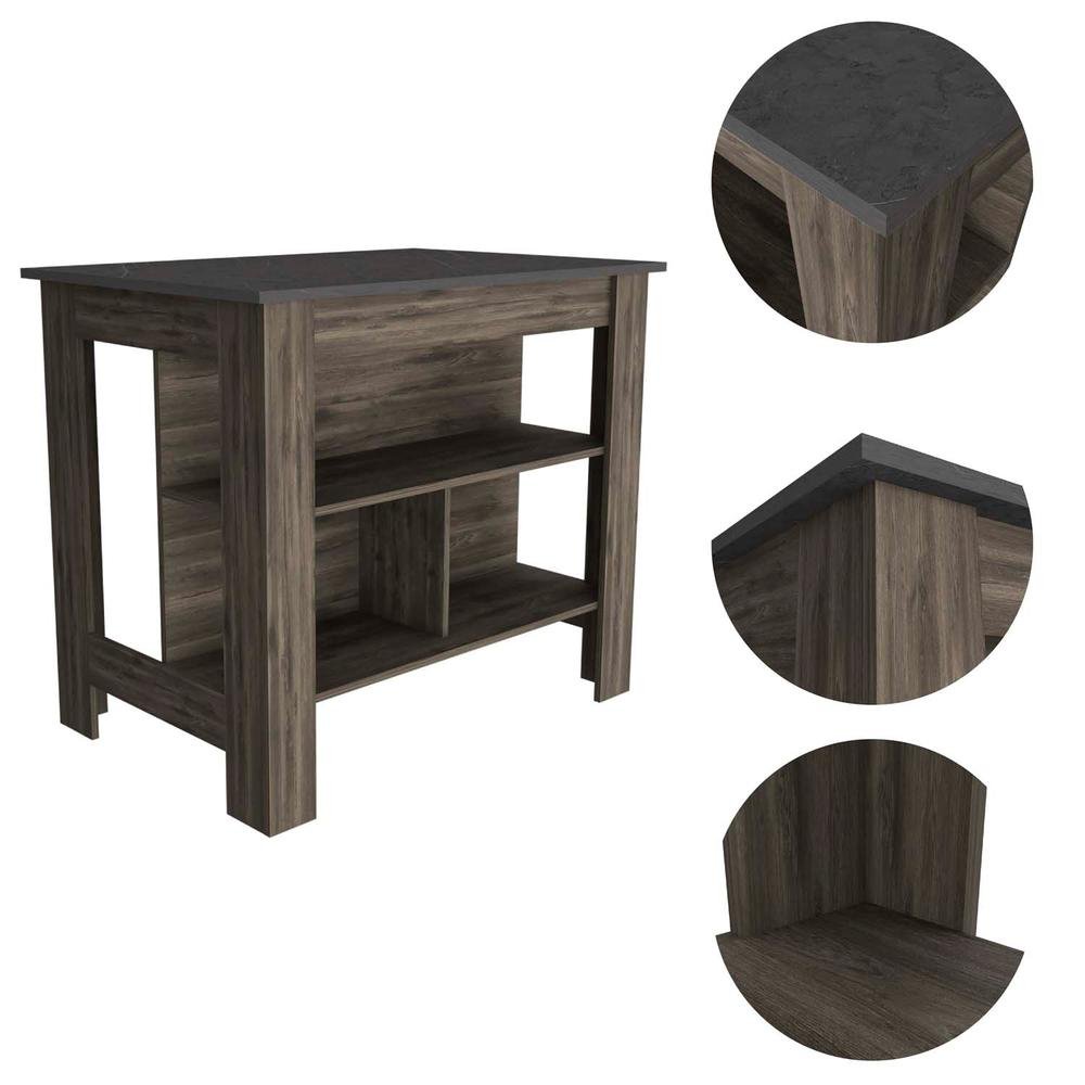 Delos Kitchen Island Dark Brown - Onix - Ethereal Company