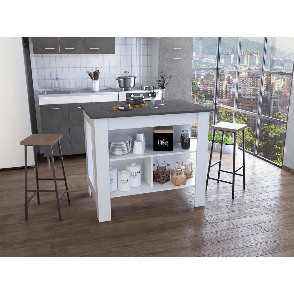 Delos Kitchen Island White - Onix - Ethereal Company