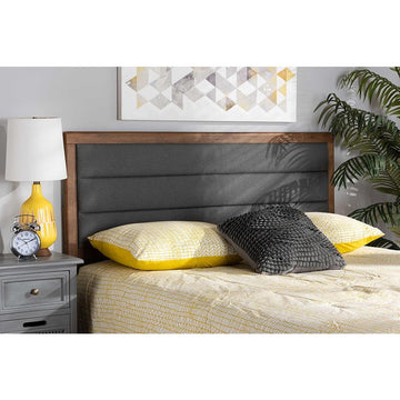 Dexter Queen Size Headboard - Dark Grey / Walnut Brown - Ethereal Company