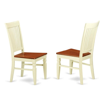 Dining Chair Buttermilk &amp; Cherry, WEC-BMK-W - Ethereal Company