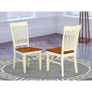 Dining Chair Buttermilk &amp; Cherry, WEC-BMK-W - Ethereal Company