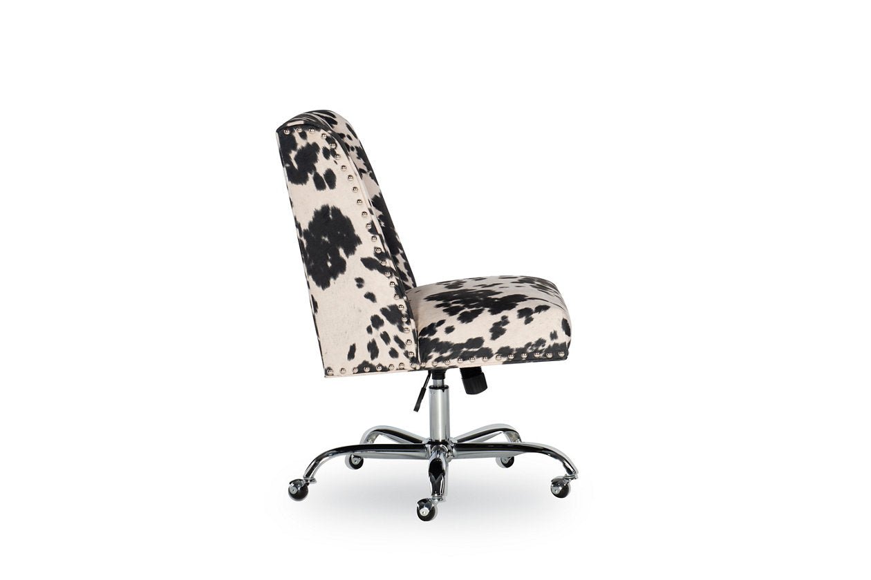 Draper Office Chair - Black And White Cow Print - Ethereal Company