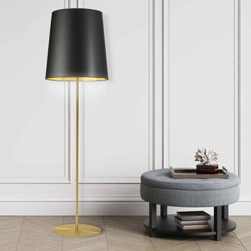 Drum Floor Lamp w/ Jtone Black &amp; Gold - Ethereal Company